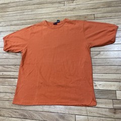 PROSPIRIT Shirt Men L Orange Grunge Skate Tee Knit Thick Stitch Hem Halloween L