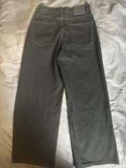 Acne Studios Black Denim Wide Leg Jeans Button Fly High Rise Excellent