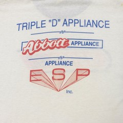 Rare VTG SCREEN STARS Usher Corporation Triple D Appliance Ringer T Shirt 80s XL
