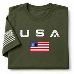 USA Flag Patriotic T-Shirt American Flag Graphic Tee Men’s Cotton S-5XL