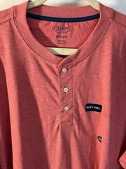 Chaps Shirt Mens 2XB Shirt Soft Feel Long Sleeve Lounge Casual Orange NWT
