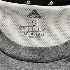 Adidas Mens Climate T Shirt Gray 3 Strip White Logo Size S