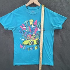 Outrank We Living Graphic Print T-Shirt Mens Size Small Teal