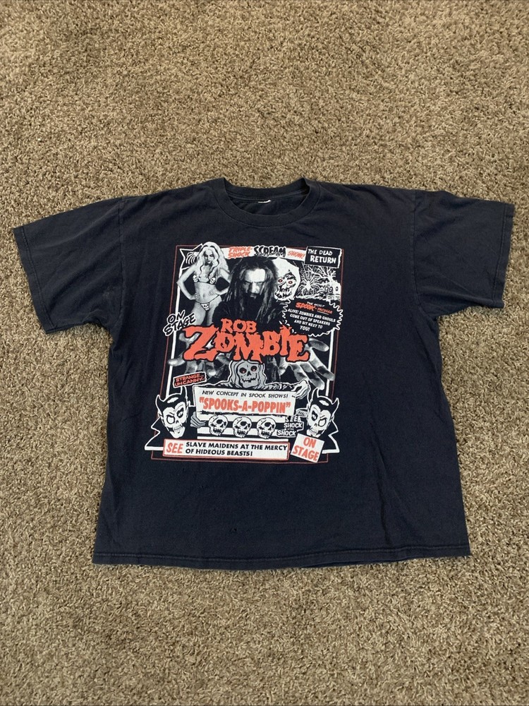 Distressed Rob Zombie Vintage Horror Show T-Shirt XL – Spooks-A-Poppin’ Graphic