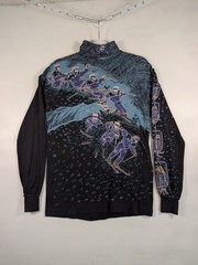 Vintage 90s Kombi Ski Turtleneck Shirt All Over Print AOP Skiers Longsleeve S