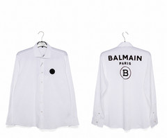 balmain white shirt with Front Logo and printed written on the back