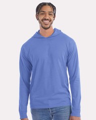 Comfortwash By Hanes Men Garment-dyed Hooded Long Sleeve T-shirt Forte Blue Med