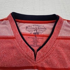 Denim & Rivets Short Sleeve Shirt Men’s Size L Color Red/White V Double Collar