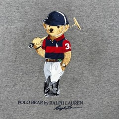 Polo Ralph Lauren Mens Classic Fit Polo Bear Graphic T Shirt XL Grey Red Navy