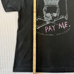 Nevertrust Urban Subculture Skull Crown Pay Me Graphic T-Shirt Black Small