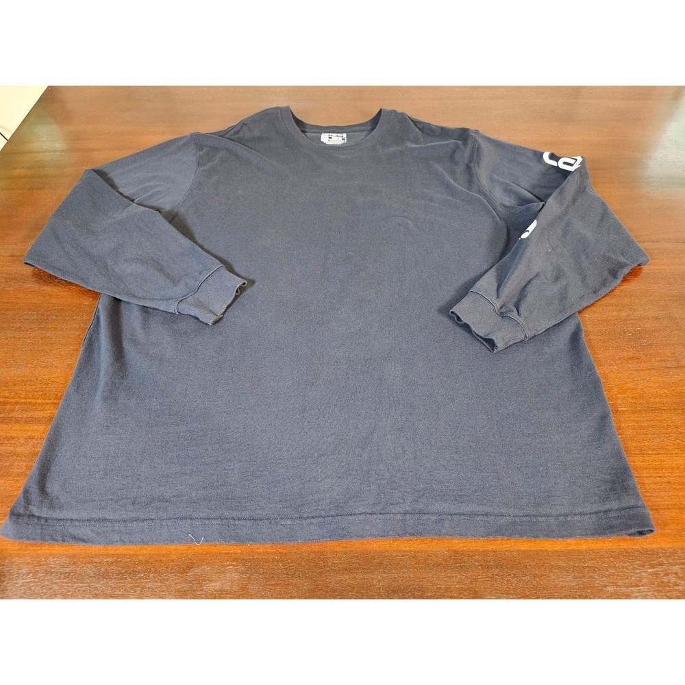 Carhartt Long Sleeve T-Shirt Mens 2XL Navy Blue Loose Fit K231 Graphic Logo