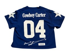 Cowboy Carter CCT2025 Tour Graphic Print Mesh Jersey T-Shirt Blue M Beyoncé
