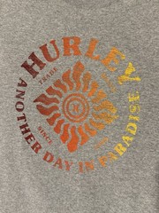 Hurley Gray Cotton Blend Knit Regular Fit Crew Neck Logo Graphic Tee Men’s M