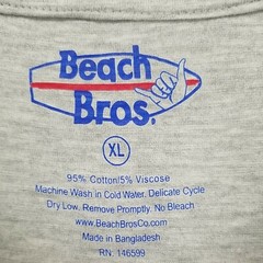 BEACH BROS HAWAII HIPPIE 7.0 T-SHIRT MEN’S XL PULLOVER SHORT SLEEVE GRAY