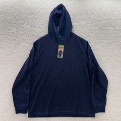 Eddie Bauer Hoodie Mens XL Blue Thermal Textured Outdoor Hiking Gorpcore Casual