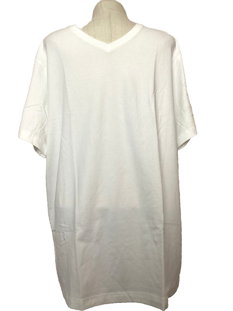 GEORGE White Short Sleeve V-Neck Tee Shirt Sz. 2XL*