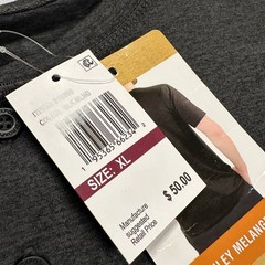 ZeroXposur Henley Melange Tee Shirt Gray Black Poly Spandex XL NWT