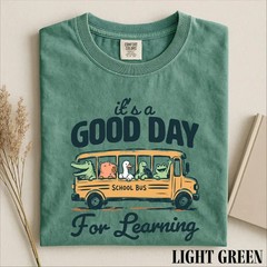 Good Day For Learning Shirt Kindergarten Preschool Teacher School Bus Tee
