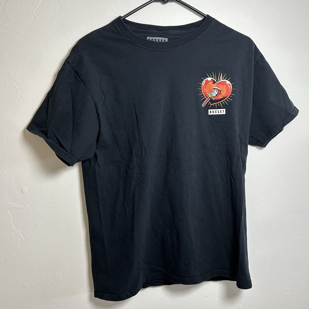 Boxset Mens Black Tee Shirt Medium Bless Your Heart Graphic Cherub Angel Biker