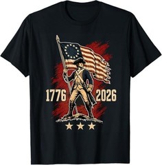 Colonial Soldier Patriotic Flag Anniversary T-Shirt