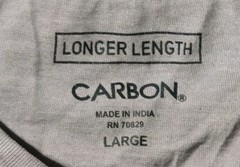 Carbon Grey T-Shirt Men Large Short Sleeve Longer Length Grunge Streetwear Y2K