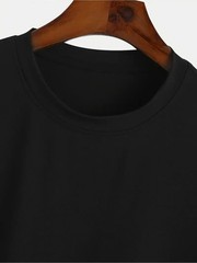 Unisex Crew Neck Casual T-Shirt Comfortable Stretch Fabric Summer Wear☽