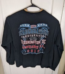2013 Obama Inaguaration L/S Rap Tshirt 2-Sided 2XL President Politics HipHop MLK