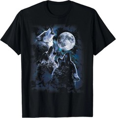 Wolf Howling At The Moon T-Shirt Wildlife Wolves Lovers Men T-Shirt