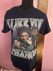 Gildan Heavy Cotton Navy Unisex Crew Neck SQUIDGAME Thanos Graphic Tee S