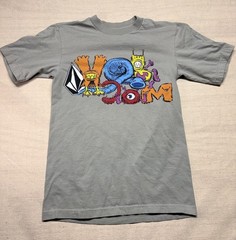 Vintage Volcom Mens Size Small Gray Graphic T Shirt Vibrant Monster Design