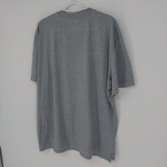 Eddie Bauer Men’s XL Gray Striped Button Henley Neck Short Sleeve T-Shirt