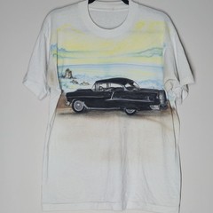 Vintage 90s 1955 Chevy Bel Air T Shirt Men L Short Sleeve Chevrolet Air Brush