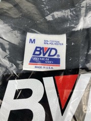 VTG 90’S BVD HEAVYWEIGHT POCKET T-SHIRT BLACK COTTON/POLY MENS M MADE IN USA NEW