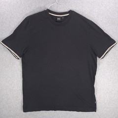 Hugo Boss Thompson Signature Cuff Black Cotton Crew Casual Shirt Mens 2XL (XL)