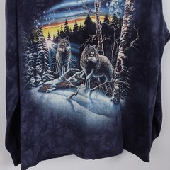 The Mountain Wolf Snowy T-shirt Blue Find 13 Wolves Snow Scene Large Long Sleeve