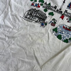 Vintage White Single Stitch T-Shirt Budapest 90s Retro Print Mens 2XL