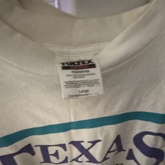 Texas Funny Graphic Print Men’s L White Cotton Knit Crew Neck T-Shirt