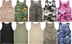 Rothco Camo Tank Top Sleeveless Muscle Tee Tactical Army Military A T-Shirt