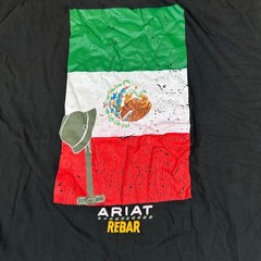 Ariat Rebar Pocket T-Shirt Mens XL Black Mexican Flag Back Graphic Workwear Tee