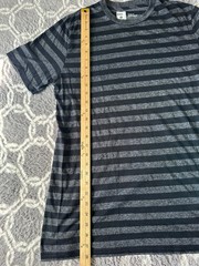 BDG Slim Fit Men’s Crew Neck T-Shirt Striped L Black & Gray