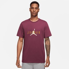 NIKE Jordan Air Stretch Crew T-Shirt Burgundy/ Yellow M New With Tags Size Small