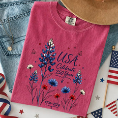 Comfort Colors America 250th Anniversary Shirt Patriotic Butterfly 4th of July
