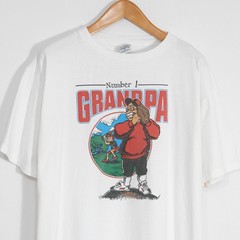 Vintage 90s Number 1 Grandpa T Shirt Mens XL – Single Stitch Distressed Drawing