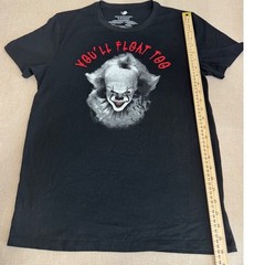 IT Pennywise Clown Youll Float Too Horror Movie Graphic T-Shirt Mens Medium