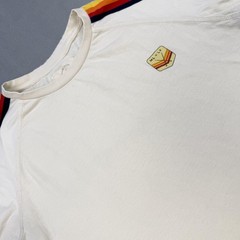 Marine Layer Shirt Mens Small White Rainbow Stripe Long Sleeve Tee Lost & Found