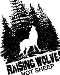 Messy Buns and Loaded Guns Raising Wolves Not Sheep T-Shirt Trump Shirt Mom Tee