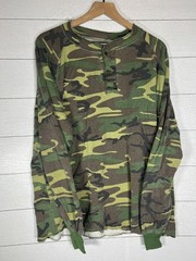 Rothco XL Green Brown Camouflage Camo Hunting Hunter Fishing Long Sleeve Shirt