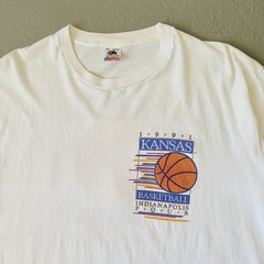 Vintage 1990’s Single Stitch Kansas Jayhawks Distressed Tee – XL