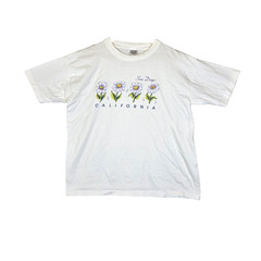 Vintage 90s San Diego California T Shirt Puff Print Daisy Floral Nature Tag XL