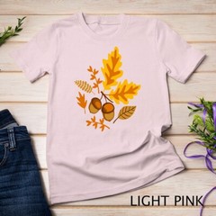 Autumn Leaves and Acorns Fall for Women Thanksgiving Cute Unisex T-shirt